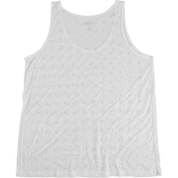 WESSEX Womens Squares Tank Top, White, NWT - Picture 2 of 2